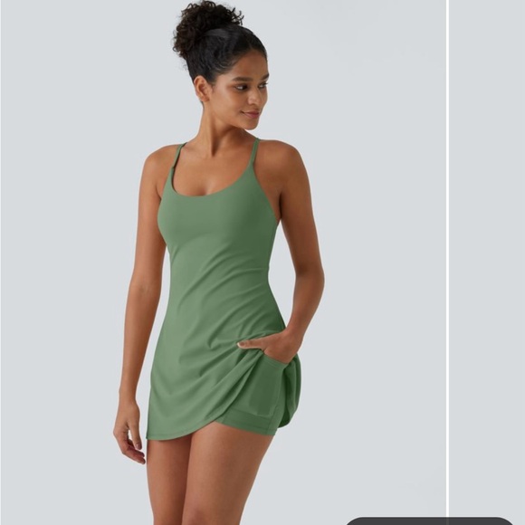 NWT Olive Green Halara Athletic Dress - Picture 1 of 6